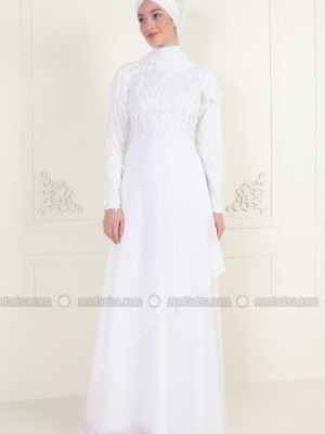 لباس عقد دانتل سفید