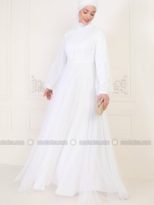 لباس عقد دانتل سفید 1