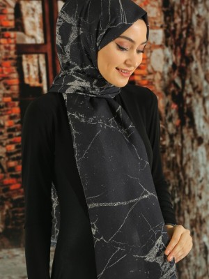 شال طرحدار مشکی ۲