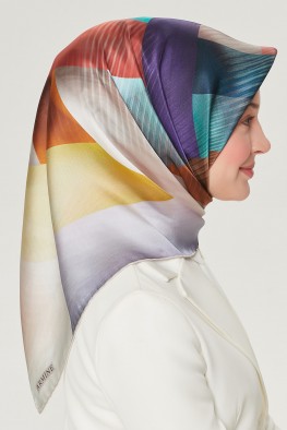 روسری ابریشمی رنگی رنگی 2