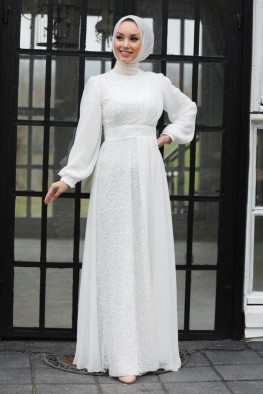 لباس عقد ساده سفید 2