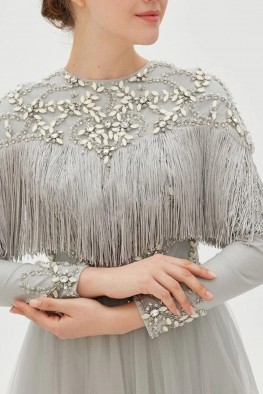 لباس عقد نگینی نقره ای