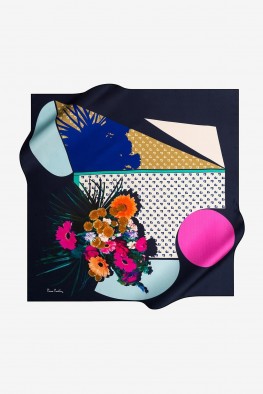 روسری ابریشمی طرحدار مشکی