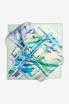 روسری ابریشمی سبز آبی