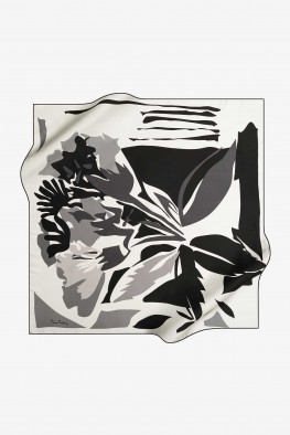 روسری ابریشمی طوسی مشکی