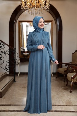 لباس عقد ساده آبی 2