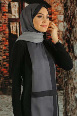 شال نخی ساده طوسی