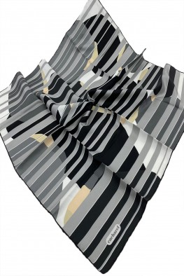 روسری ابریشمی راه راه طوسی کد 3808622