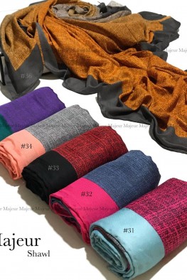 روسری نخی ساده آبرنگی دست دوز کد 3831891