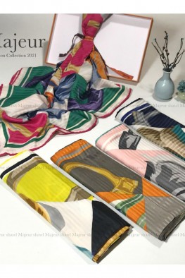 روسری ساتن نخ میله ای کد 3851112