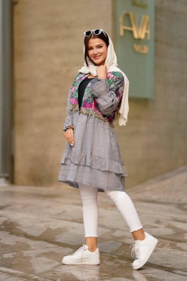 مانتو عروسکی طرحدار کد 3866855