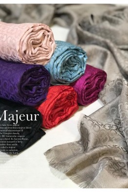 شال ابریشم ژاکارد نخ فرگاما کد 3873526