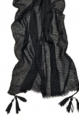 شال مشکی پلیسه شاین ترک کد 3876172