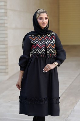 مانتو مشکی مدل اگنس کد 3878769