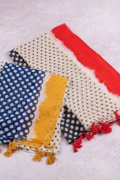 شال نخ پنبه خالخالی کد 3884818