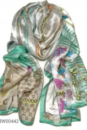 شال حریر ابریشم رسمی مارک گوچی کد 3884846