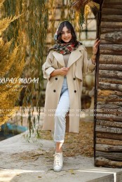 مانتو پاییزه مدل هينا كتي جلو ژيله کد 3905343