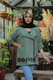 مانتو پاییزه مدل زيپ كج گندم کد 3912725