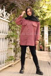 مانتو پاییزه مدل مخمل کبریتی کد 3918137