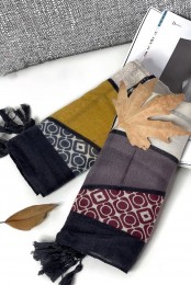 شال کشمیر وول پاییزه منگوله دار کد 3924678