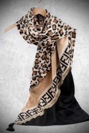 شال موهر پاییزه تیکه دوزی مدل فندی قهوه ای کد 3929873