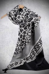 شال موهر پاییزه تیکه دوزی مدل فندی طوسی کد 3929878