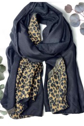 شال موهر طرح پلنگی تیکه دوزی فندی کد 3932129