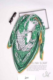روسری پاییزه وول جناقی سبز