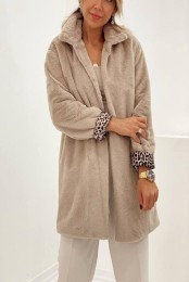 پالتو ترک ساده بژ کد 3958577