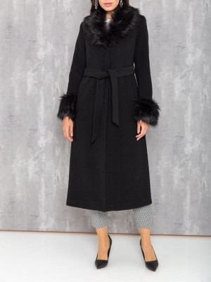 پالتو ترک خزدار مشکی کد 3965579