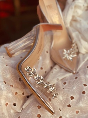 کفش پاشنه بلند براق نگین دار ترک کد 4039187