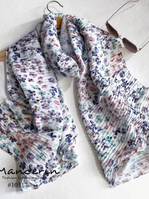 شال نخی پلیسه مدل شکوفه کد 4129401