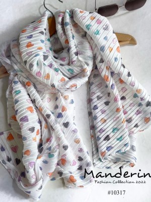 شال نخی پلیسه مدل قلب کد 4129812