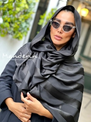 شال مشکی ساتن نخ کلاسیک کد 4139055