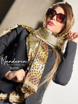 شال ابریشم مامی دست دوز پلنگی کد 4154474