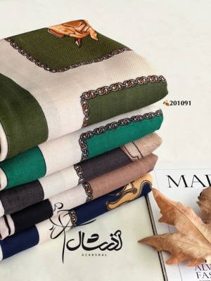 روسری نخی کجراه پاییزه دست دوز کد 4202241