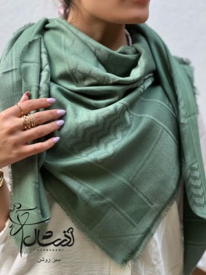 روسری پاییزه مدل عربی سبز روشن