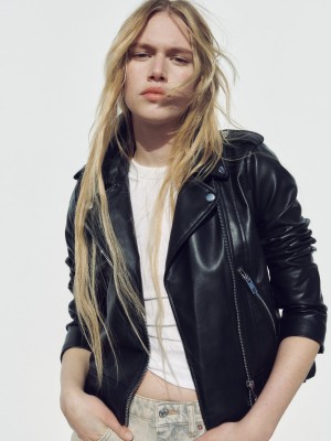 کت چرم مشکی زارا