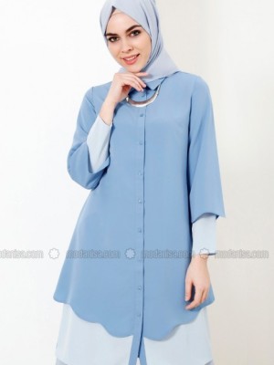 تونیک دکمه دار آبی