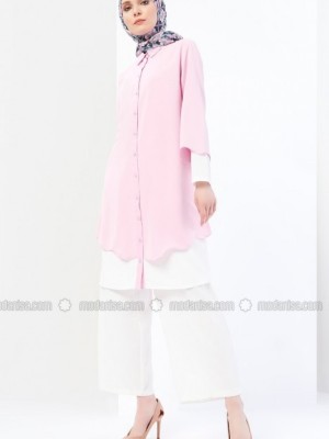 تونیک دکمه دار صورتی