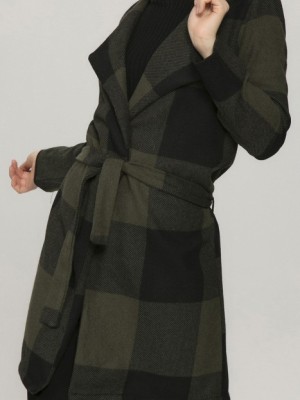 بارانی چهارخانه مشکی یشمی