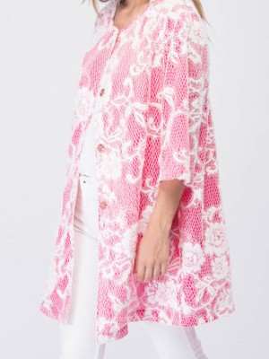 بارانی سفید صورتی