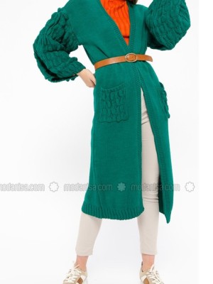 مانتو بافتنی سبز