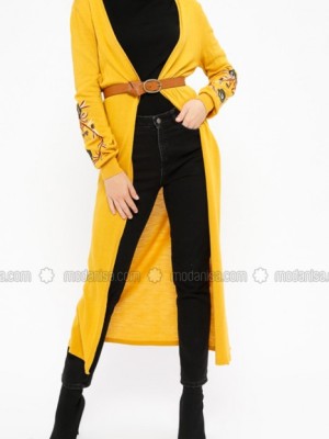 مانتو خردلی گل دار پاییزه