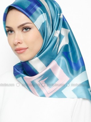 روسری ساتن آبی