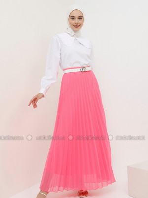 دامن صورتی پلیسه