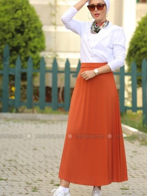 دامن پلیسه نارنجی