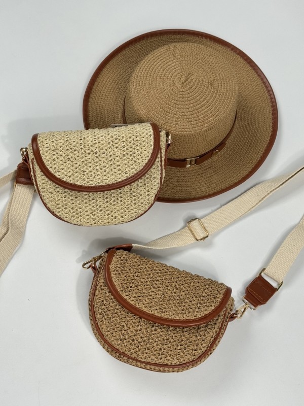 کیف نیم گرد رافیا 3366