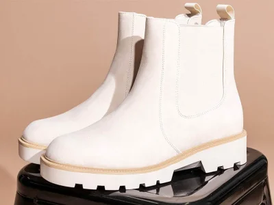 استایل مینیمال و شیک با بوت کرم زنانه