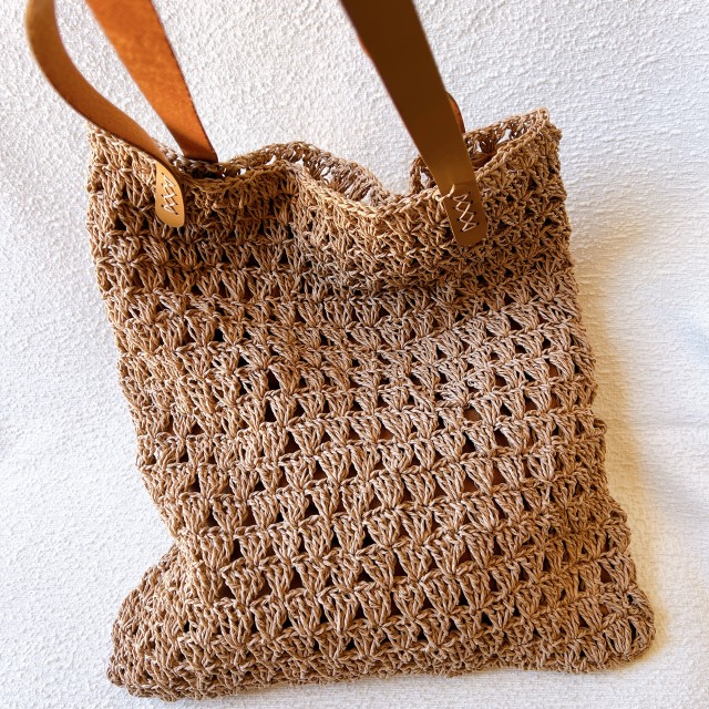 کیف رافیا  شل بند چرمی کد 207